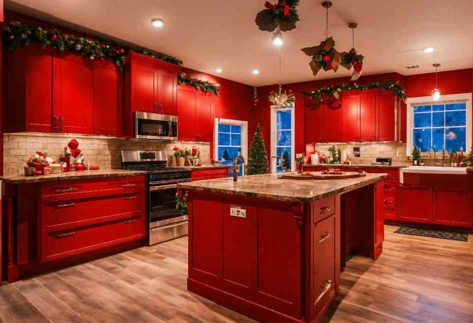 کابینت های قرمز و زیبا