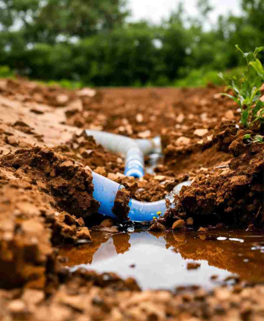 آب چاه در زمین کشاورزی